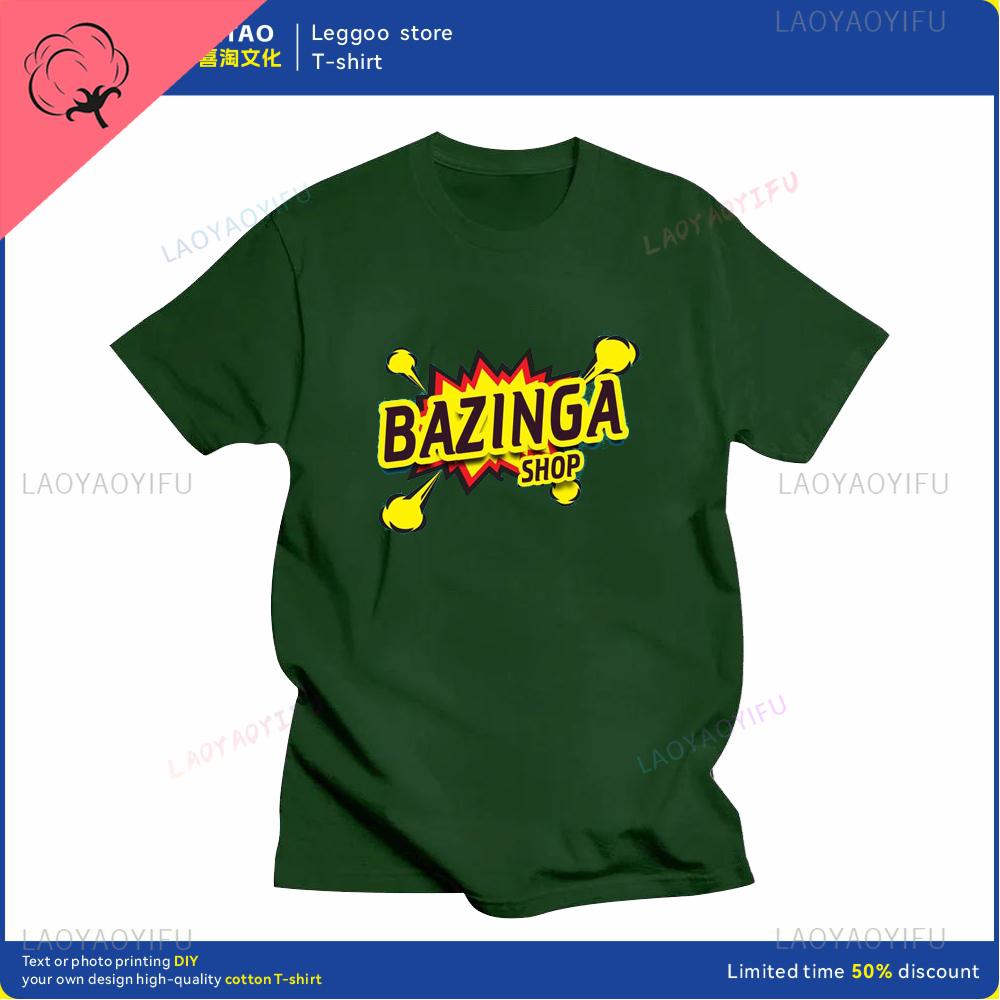 Big Bang Theory Bazinga Tshirt Mens Cotton Shortsleeved Sheldon Cooper Casual Everyday Streetwear