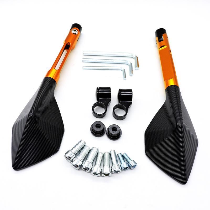 Pentagonal CNC Universal Motorcycle Rearview Reflective Mirror - Personalized Design, Hot Sale Reversing Assist.