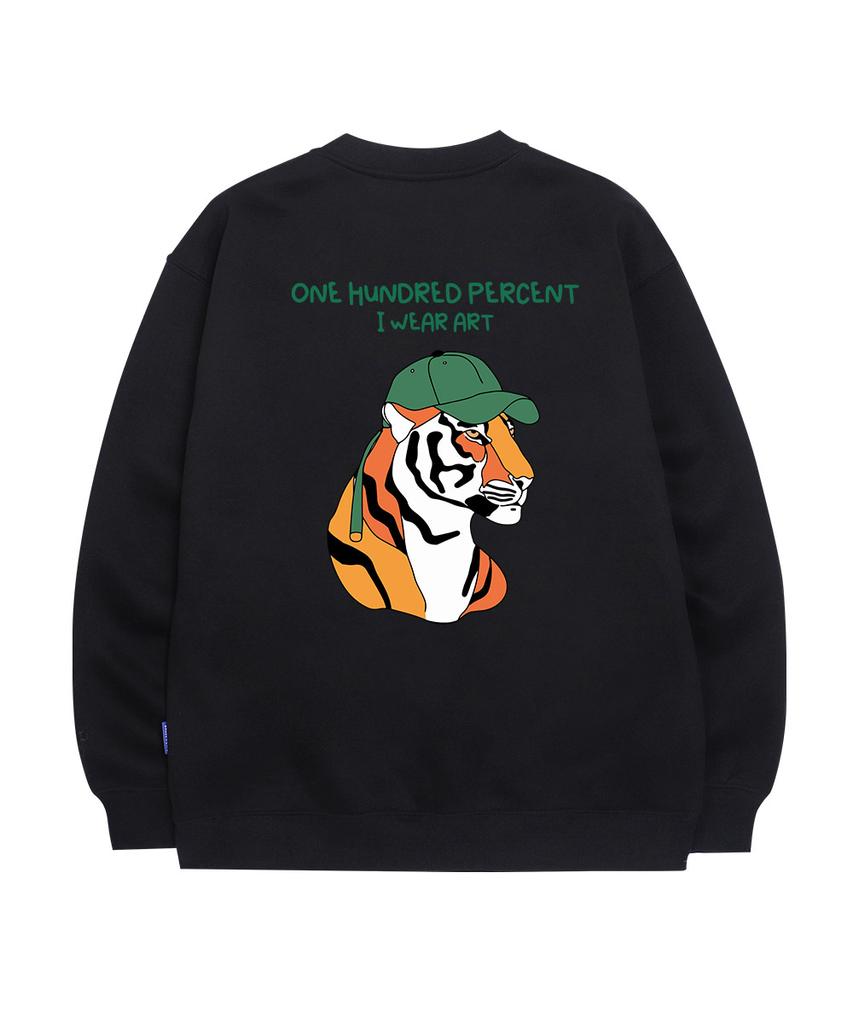 OHP Ohpxharmonia Bgreen Cap Tiger No.2 Fleece-Lined Sweatshirt