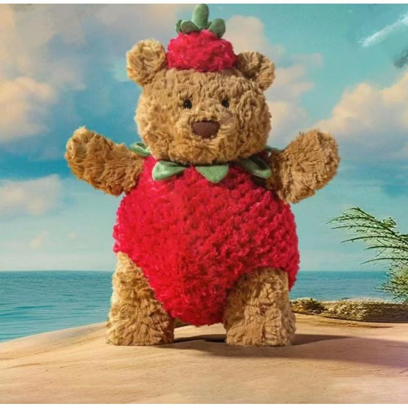 Orso Bartolomeo Peluche Fragola Con Imbottitura in Cotone PP Per Bambini e Collezionisti