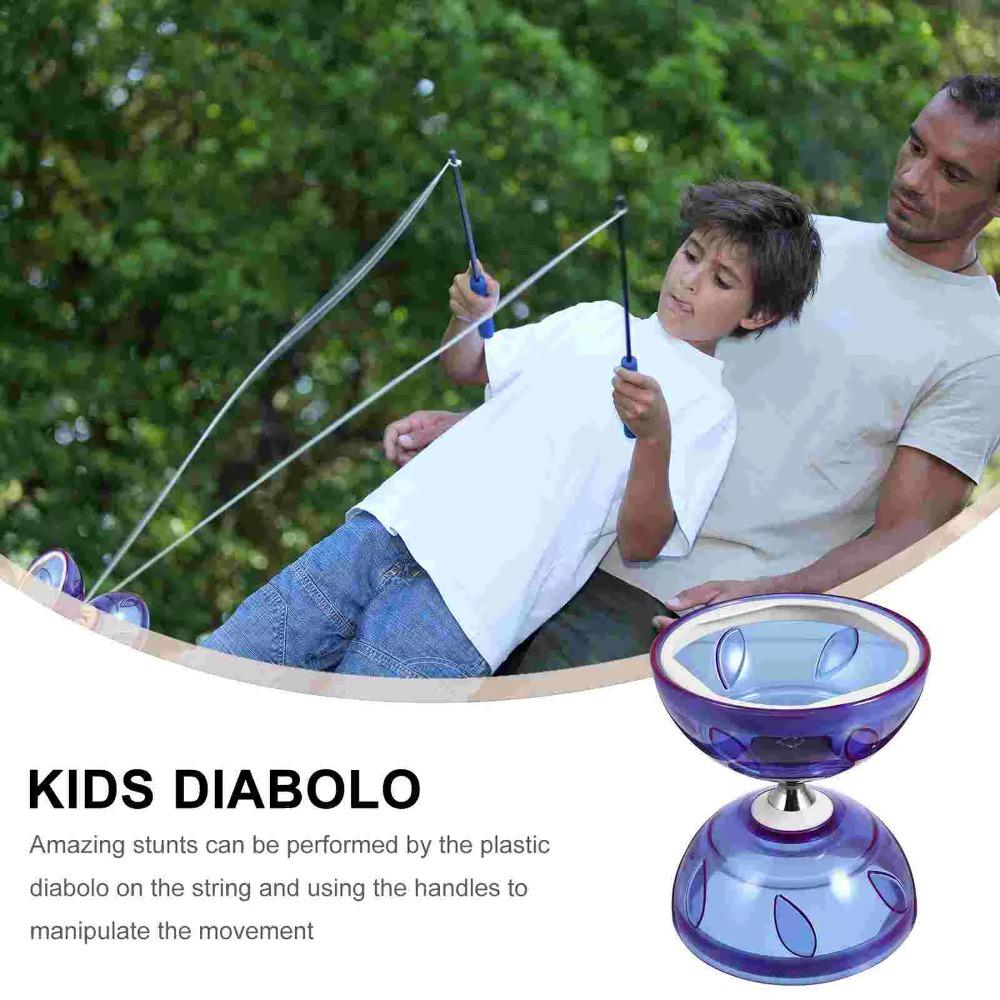 Leather Chinese Diabolo Bowl Shape Mini Diabolo Chinese Yoyo Set Diabolo Toy  Outdoor