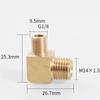 M12 M14 M16 M18 Metrico 1/8" 1/4" 3/8" 1/2" BSP Maschio Gomito a 90 Gradi Raccordo Tubo in Ottone Connettore Accoppiatore Acqua Gas Olio