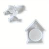2Pcs Birdhouse Silicone Mold Set Includes One Heart-Shaped Hanging House Mold and Three Bird Molds Spring Home Wall Decorations