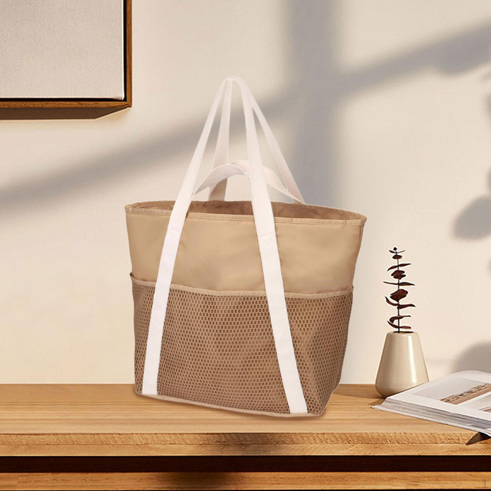 

Пляжная сумка-тоут для повседневной жизни, для путешествий, занятий спортом на открытом воздухе, пикника, работы, шопинга коричневый