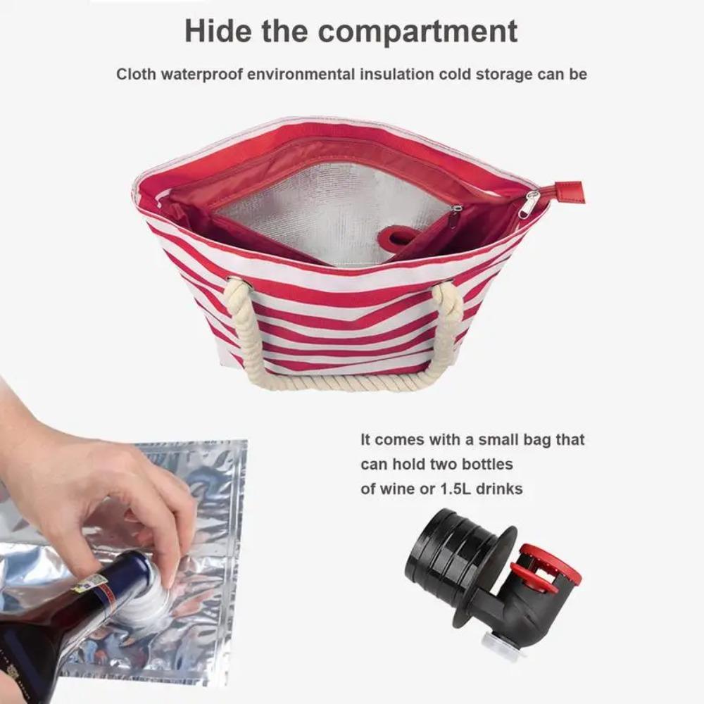 Large Capacity Thermal Insulation Wine Bag Aluminum Foil Lining Beach Wine Bag  Picnic