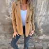 Women's Casual Woolen Turn-Down Collar Button Suit Jacket for Autumn/Winter 2025