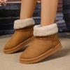 New Fashionable Round Toe Elegant Snow Boots Winter Flat Wear-resistant Soft Students Plus Velvet Warm Women's Shoes