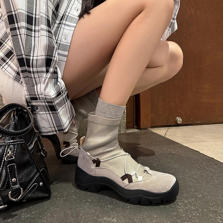 New comfortable design sense niche casual functional style ballet shoes platform Mary Jane women's shoes sports short boots