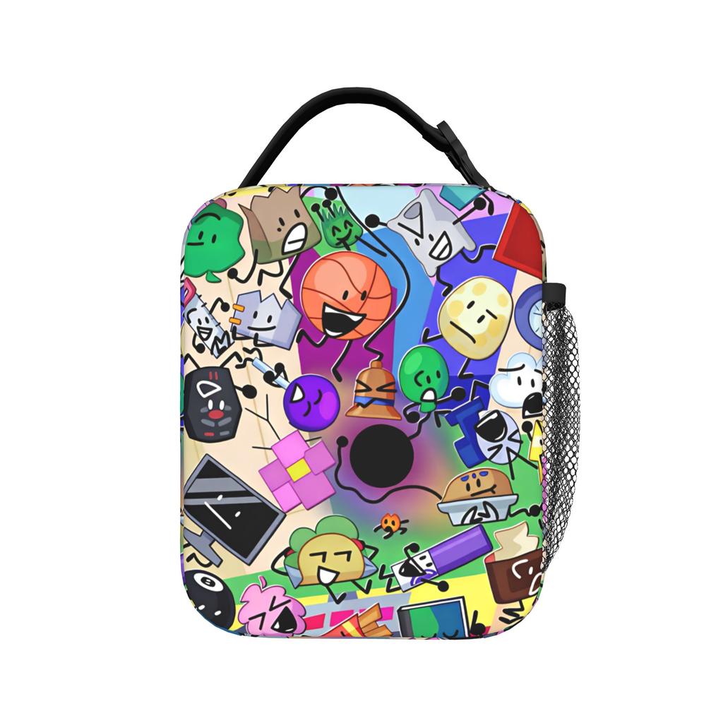 Cartone Animato BFDI Borsa Pranzo Pranzo da Viaggio Per Donne Borsa Tote Grafica Casual Borse per Cibo Borsa Frigo Portatile Impermeabile