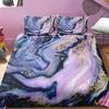 3Pcs Retro Watercolor Marble Bedding Set - Burning Mountain Printed Duvet Cover And Pillowcases (1Pc/2Pcs) - Guest Room