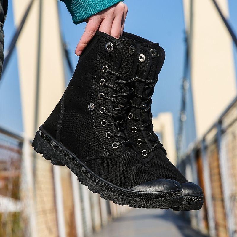 Men's Casual Boots Fashion High-top Canvas Shoes Classics Breathable Sneakers for Men Outdoor Non Slip Hiking Boots Botas Hombre