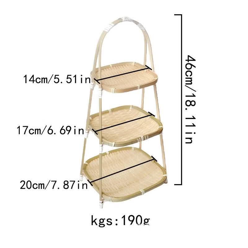 Handwoven Bamboo Tea Snack Serving Basket