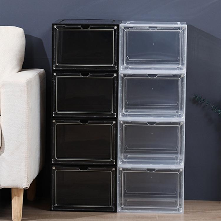 Transparante Schoenen Organizer Box voor Garderobe Stapelbare Schoenen Opbergbox met Magnetische Deur Ruimtebesparende Opbergbak Schoenenkast