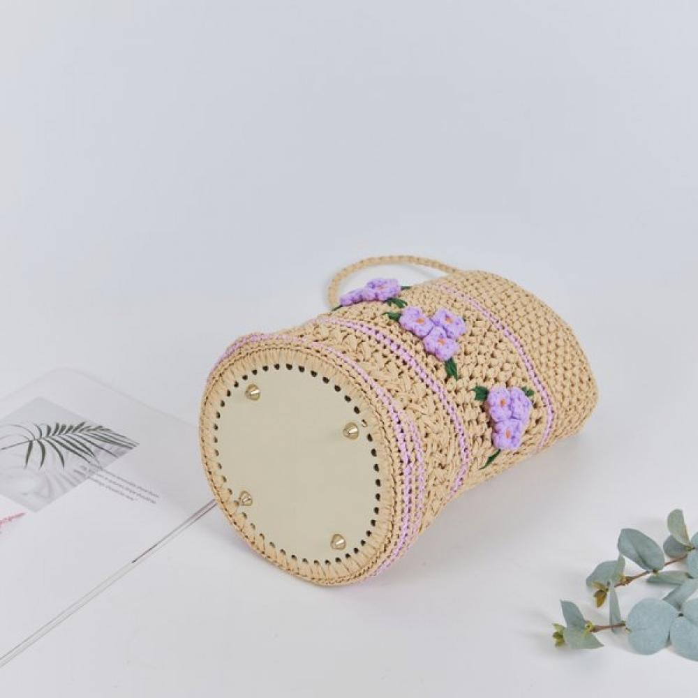 Lala Natural Rafia Embroidery Rattan Bag Lala2b188