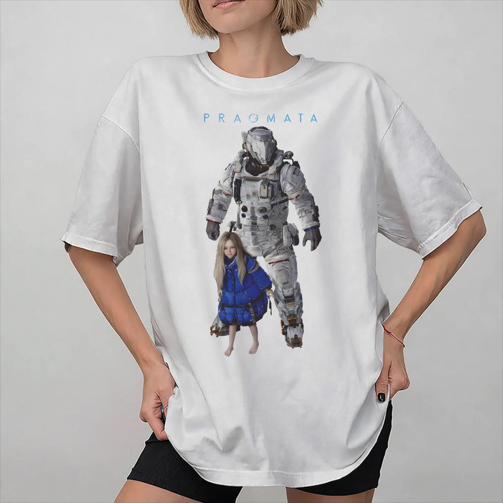 Graphic Printing Pragmata Game 2026 T Shirt For Unisex Cotton Tee Shirt Short Sleeve Clothing