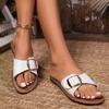Shoes for Women 2024 Hot Sale Open Toe Women's Slippers Summer Rome Solid Flat Casual Beach Comfortable Large Size Slippers