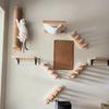 Wall-Mounted Cat Furniture Climbing Shelf with Steps and Stairway Sisal Rope for Scratching and Claw Grinding Cat Ladder