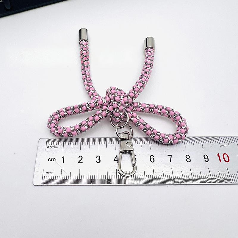Handmade Butterfly Knot Flash Mobile Phone Pendant Bag Accessory Elegant Personality Style Keychain Decoration