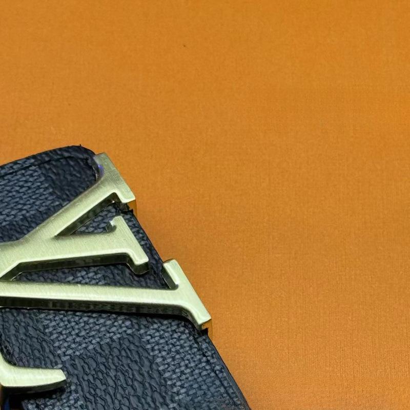 Herren Freizeit Glatter Schnallen Ledergürtel - Trendiger Karostil für Business und Jugend