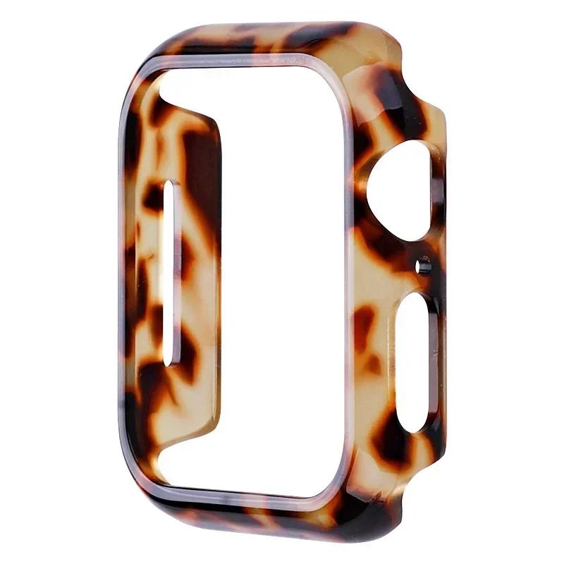 Etui+Pasek z Żywicy do Apple Watch Series 9 41mm 45mm Pasek 38 40mm Pokrowiec Damska Bransoletka do iWatch 8 7 6 SE 5 4 42 mm 44mm Correa
