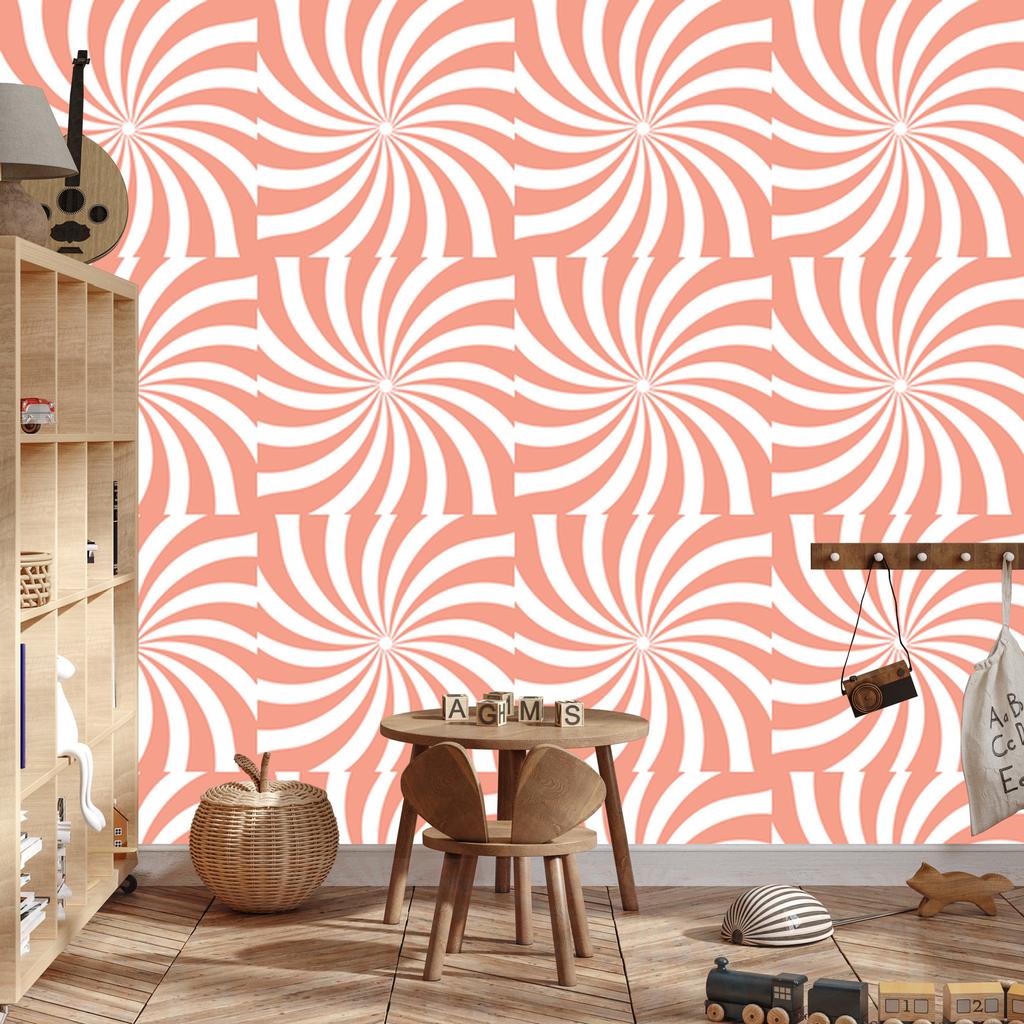 Wallpaper Hippie background coral, white and peach 50x1000