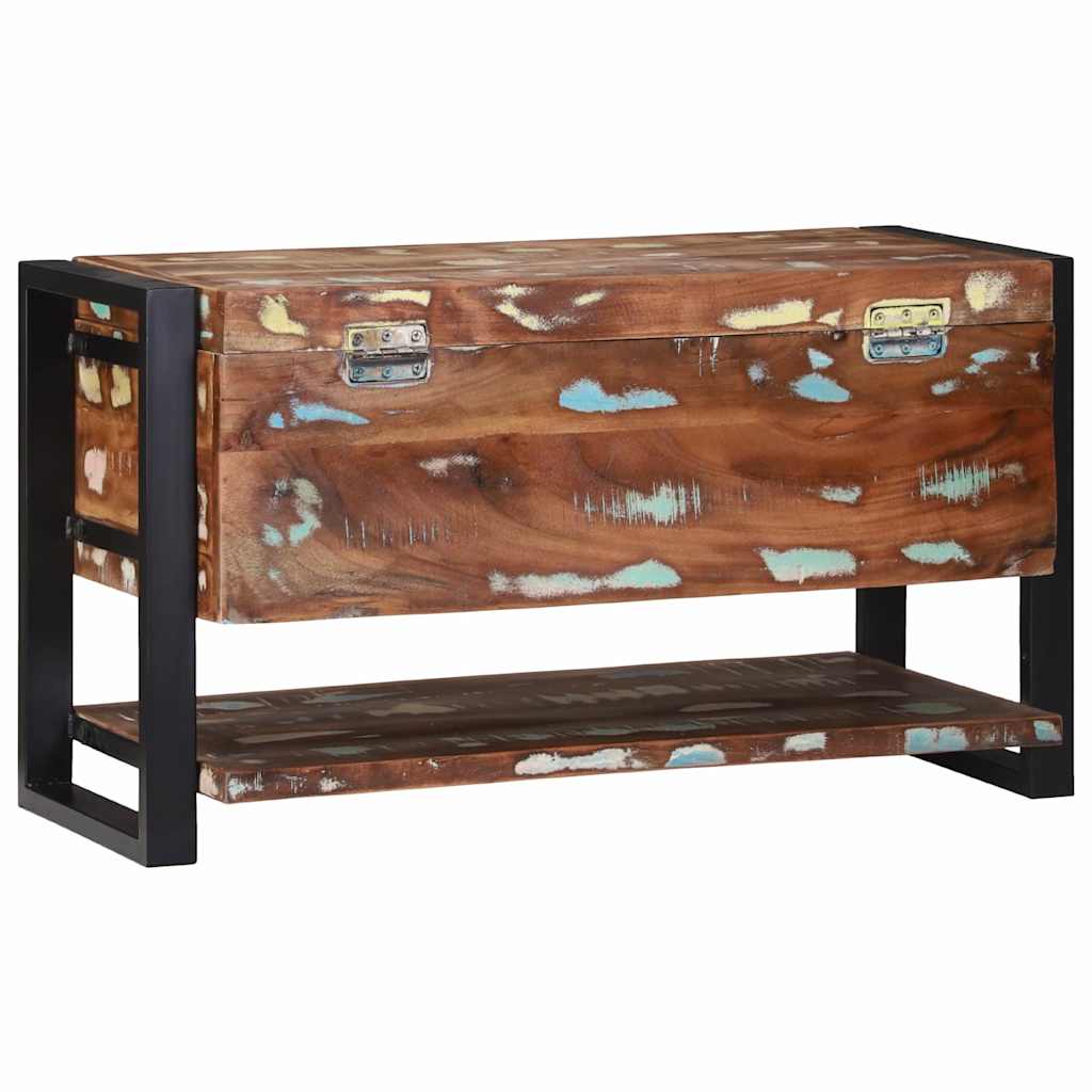 Storage Box Multicolored 80 x 35 x 45 cm Solid Wood Reclaimed Wood