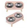 Elevated Dog Bowl Set Splash Proof Multifunctional Integrated Raised Dog Food and Water Bowls for Home