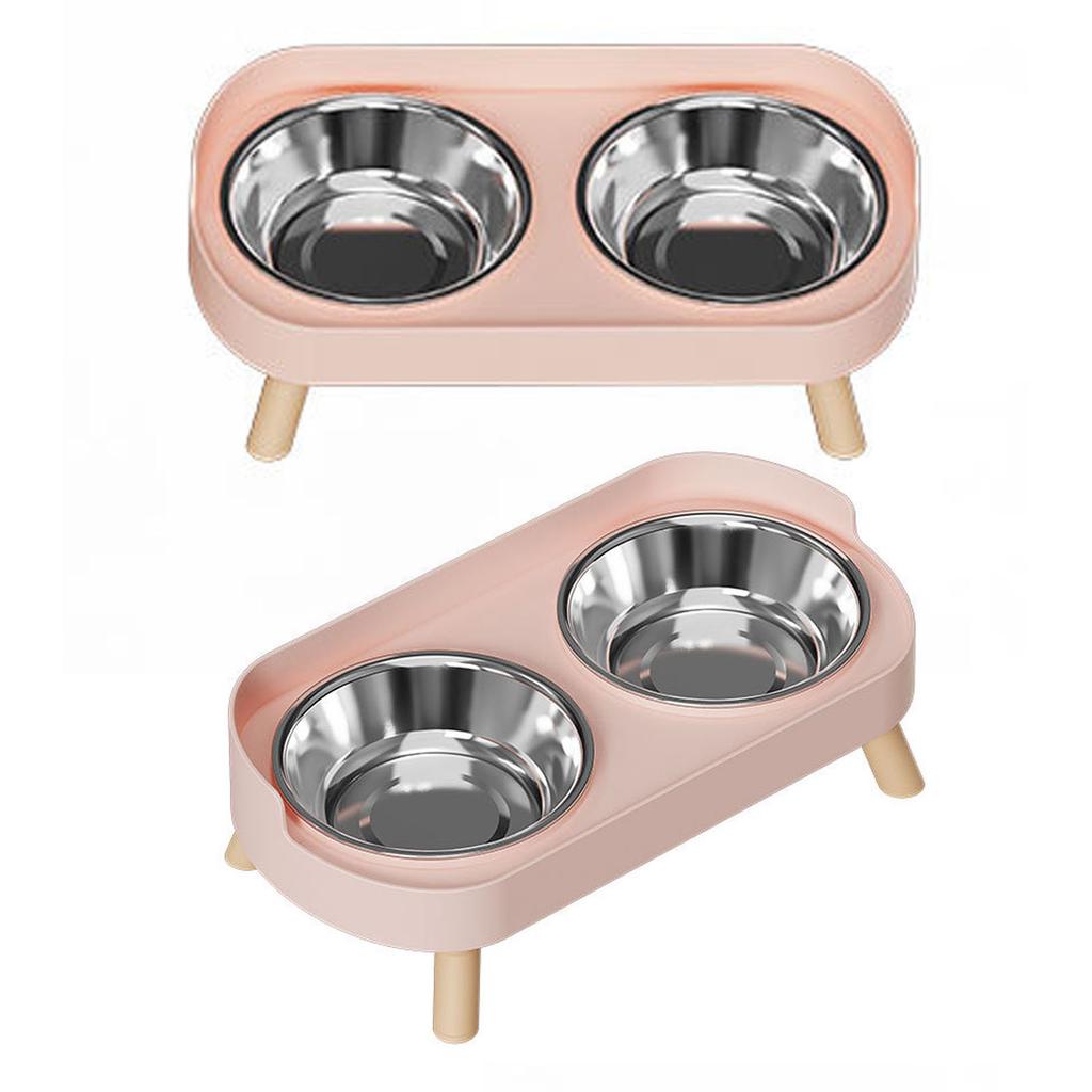 Elevated Dog Bowl Set Splash Proof Multifunctional Integrated Raised Dog Food and Water Bowls for Home