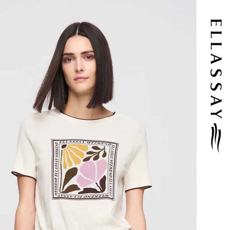 ELLASSAY Women s Elegant Embroidered Knit Top M