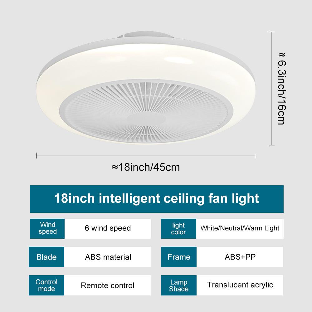 Smart Silent Ceiling Fan Light for Living Room and Bedroom