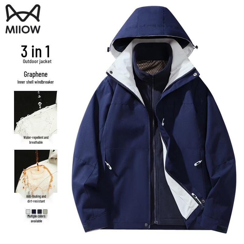 MiiOW Men s Graphene Fleece-Lined Windproof Jacket 2XL