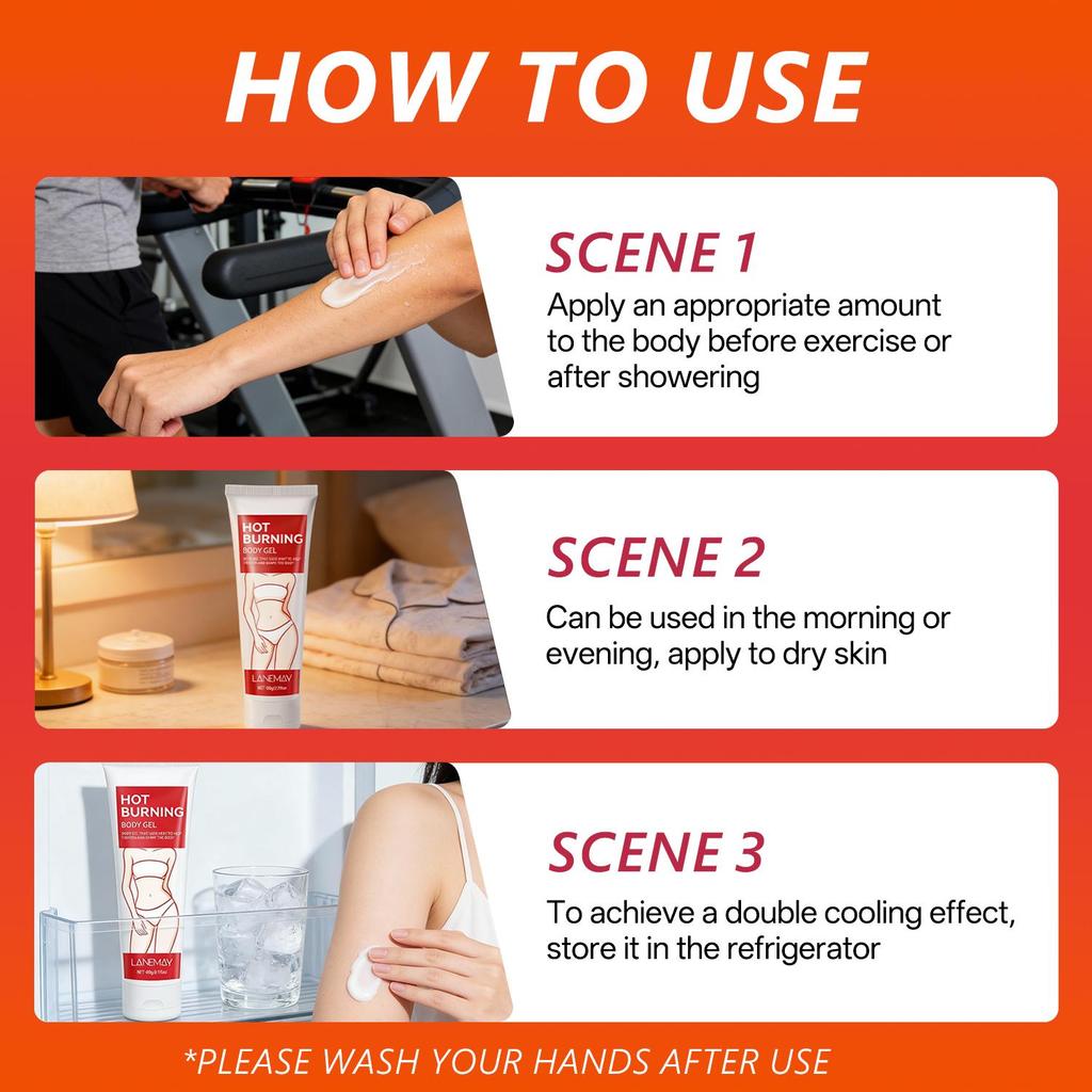 Hot Burning Body Gel-Dismantle The Bumpy Cellulite-Smooth Skin & Firming Care-Suiable for All Skin Types, 60g