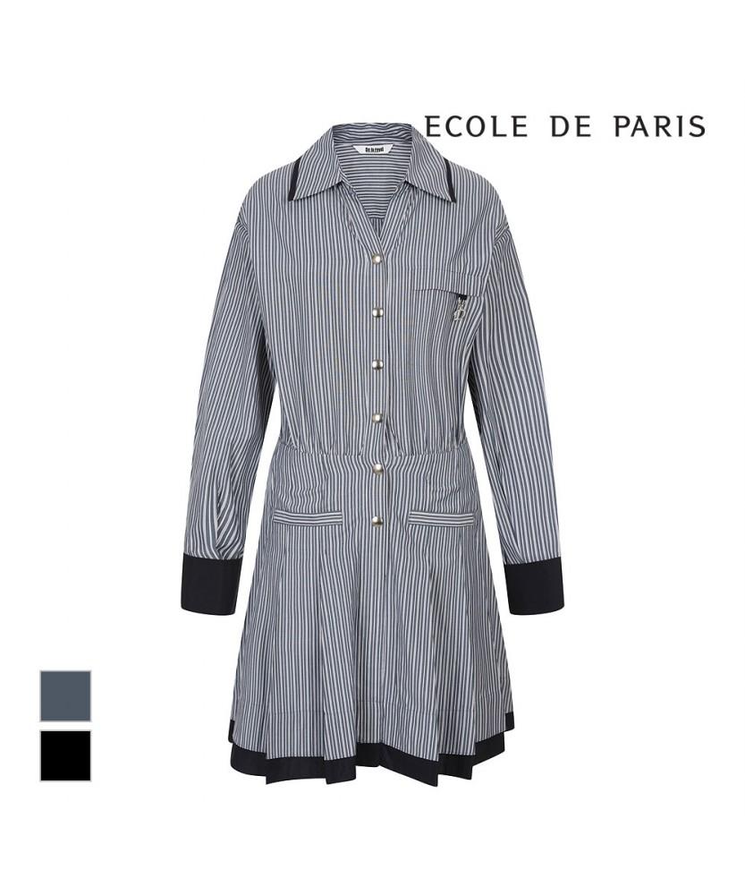 ECOLEDEPARIS Pleated Hem Dress_Rb39Woam07Z