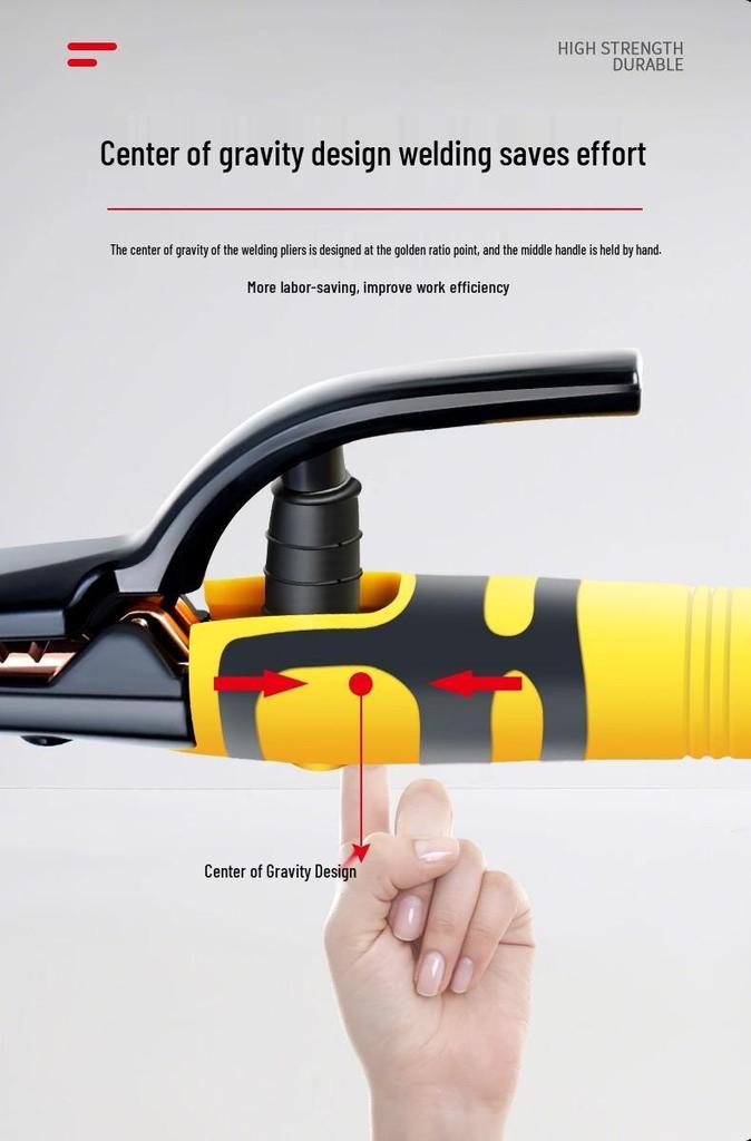 Industrial Grade Drop-Proof Electrode Holder: European Style Welding Gun Handle, 500A/800A, Heat Resistant
