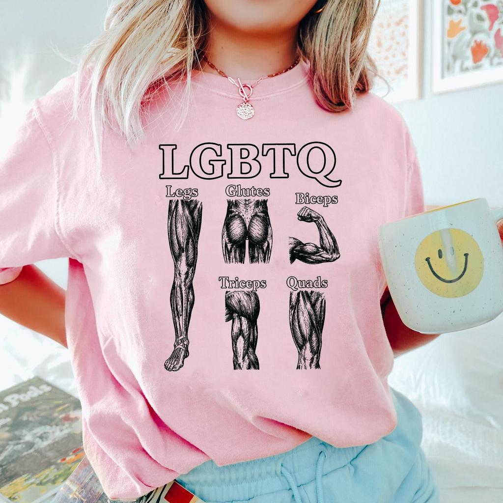 Vtipné LGBTQ Nohy Hýždě Biceps Triceps Stehna Posilovna Tričko Pánské Kulturistika Fitness Cvičení Polyesterové Trička Unisex Ležérní Grafický Top