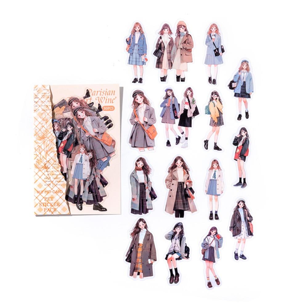 

30 шт. Kawaii Scrapbook Stickers Креативні канцелярські наклейки для декору Приладдя для скрапбукінгу Style A