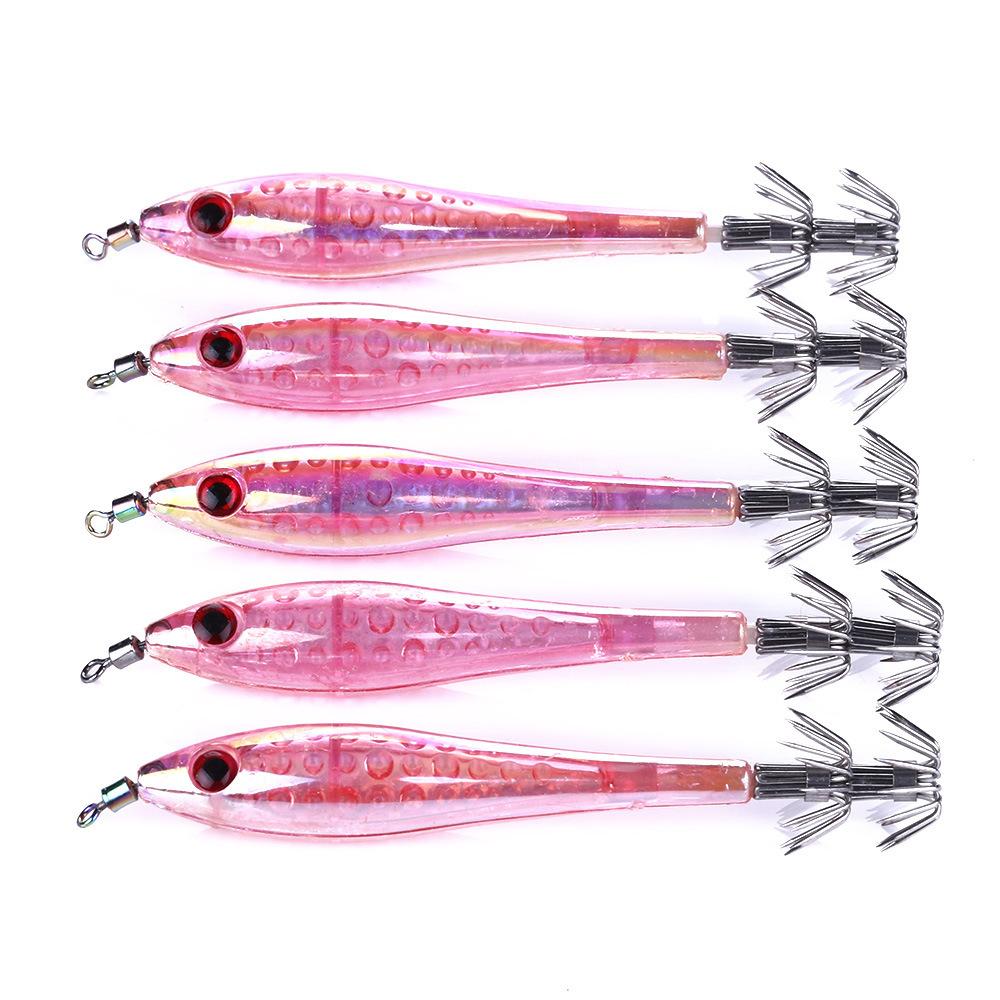 Lure Bait Set with Luminous Squid Jigs9.5cm6gSea Fishing Bass and Mandarin Fish Special Bionic Lure with Hook5Set