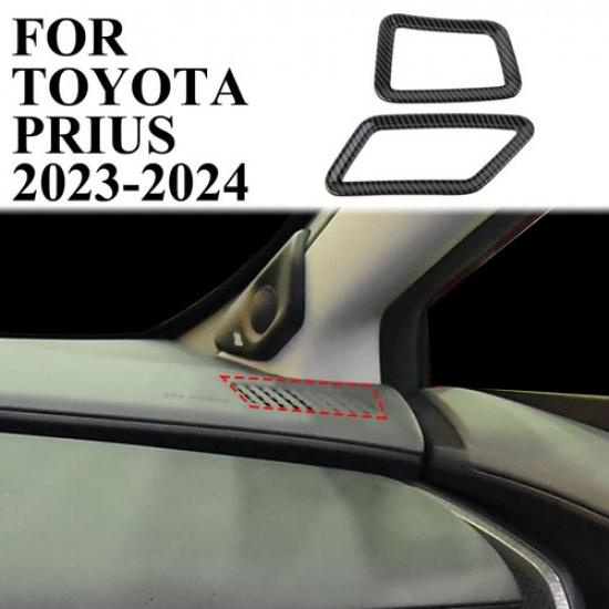Carbon fiber style center console upper air AC vent cover trim for Toyota Prius