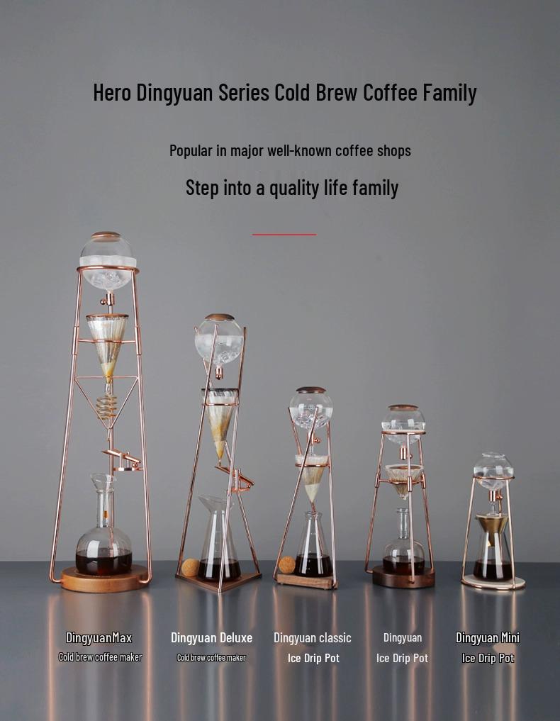 Hero Dingyuan Classic Ice Drip Coffee Maker - Cold Brew Pot for Household.