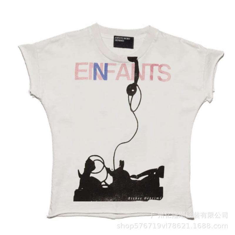 Letter printing retro portrait American tide brand loose men's and women's casual short-sleeved T-shirt tide