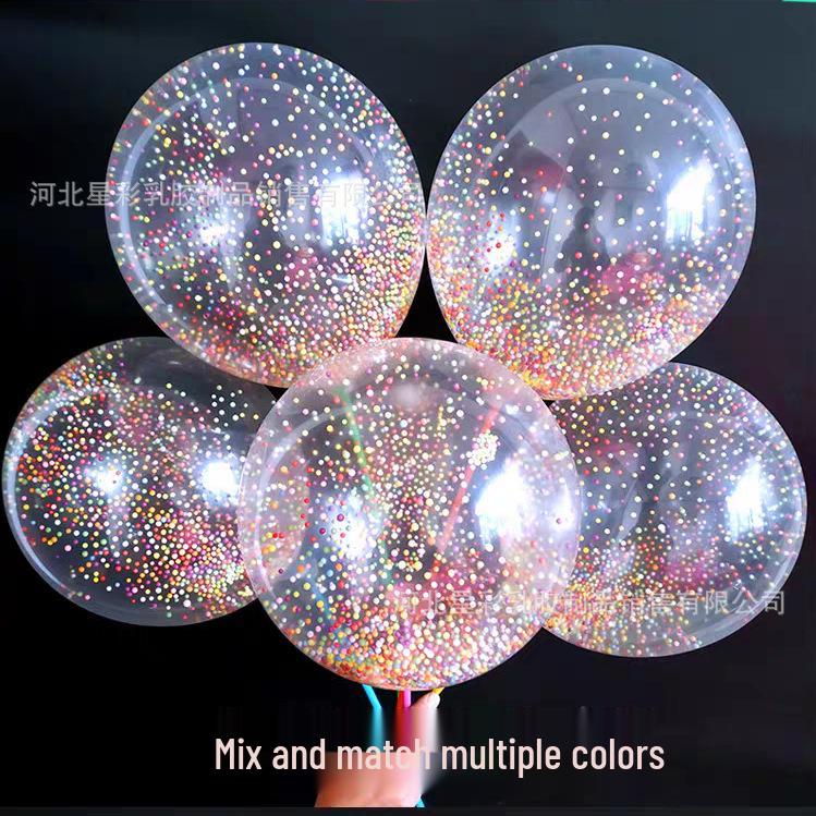 12" Transparent Sequin Balloon with Confetti - Colored Balloon for Christmas Party Decor