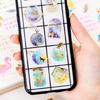 6Sheets Gold Foil Embossed Sticker Clear Cartoon PVC Resin Decorative Sticker for Journal Notebook Scrapbooking Supplies