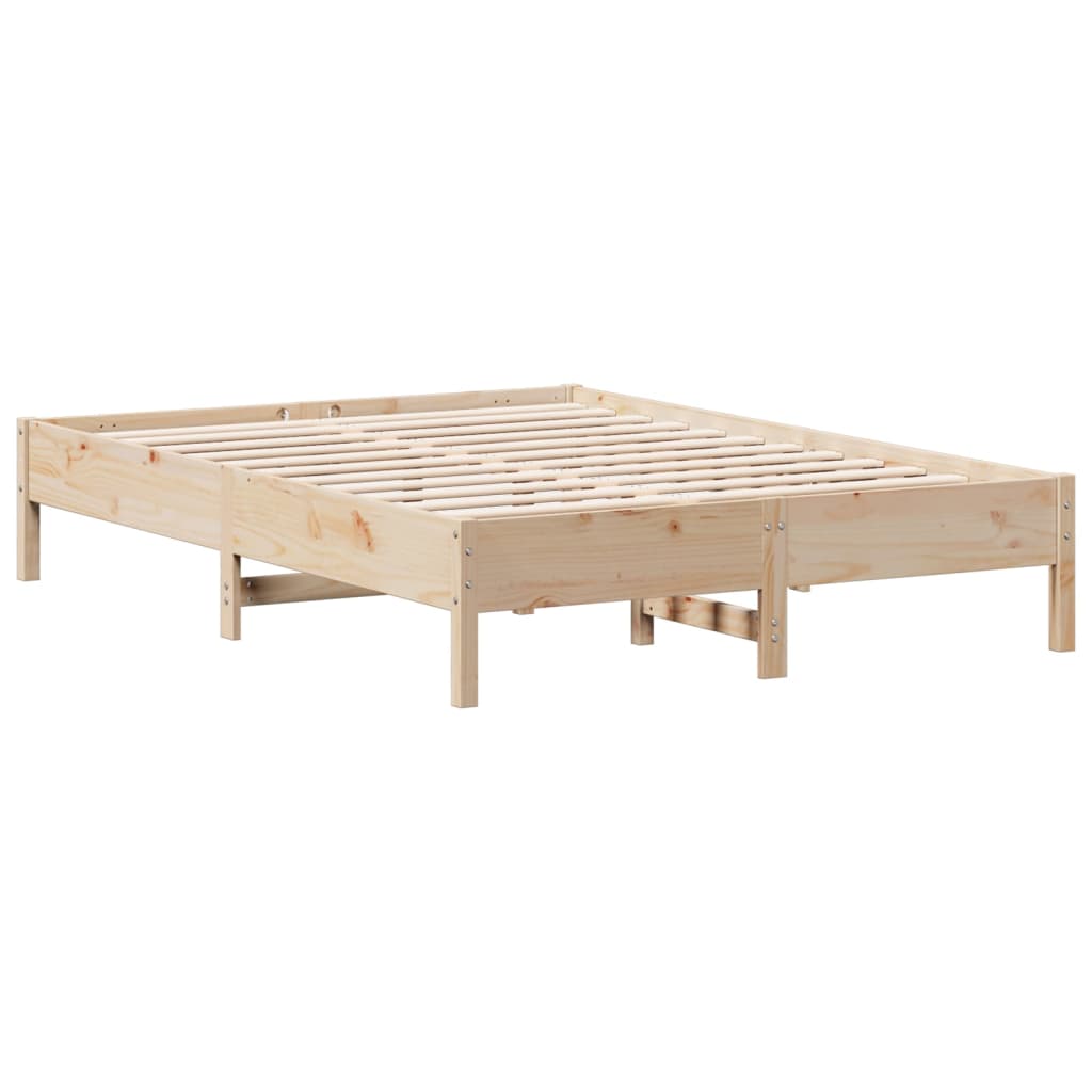 Solid Wood Bed Without Mattress 150x200 Cm Pine Wood