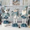 Retractable Blue Santa Claus, Snowman & Elk Christmas Ornaments