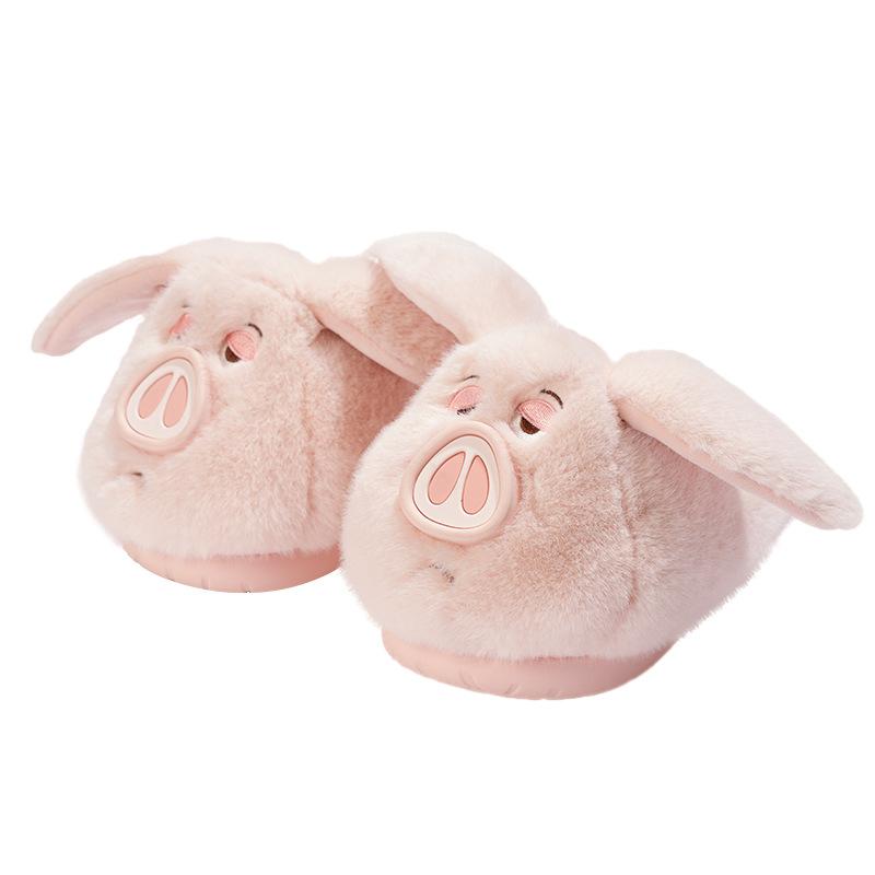 Taiyi Real Pig Cotton Slippers Winter New Warm Non-slip Piled Thickened Fluff Autumn Cute Cotton Shoes