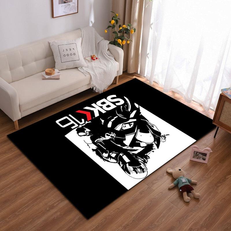 

Motorcycle Racing Graphic Rug with SBK16 Text Design, Black and White Suitable for use as an anti-slip for living room bedroom sofas 40x60cm( 15x23in )
