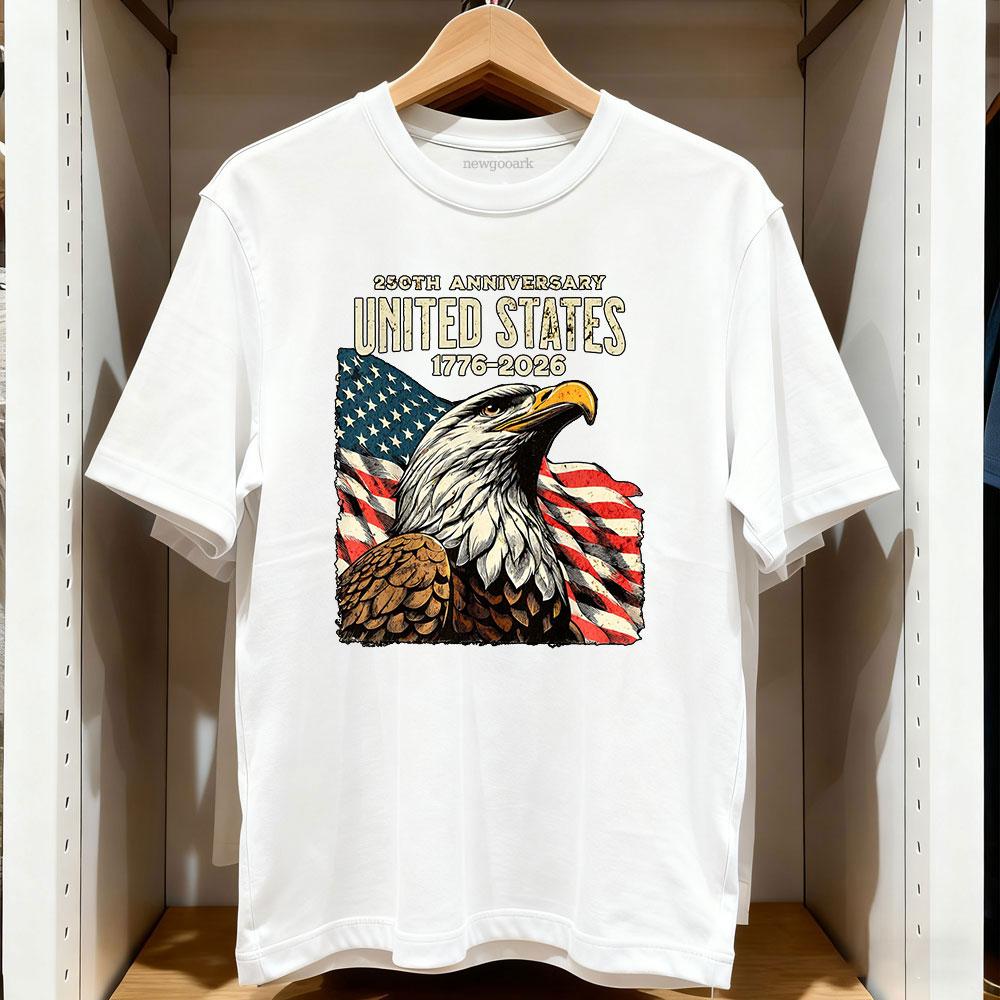 

250 Years America 250 1776 2026 250th Anniversary US Flag t shirt Women Unisex Casual cotton graphic t shirts Creative S