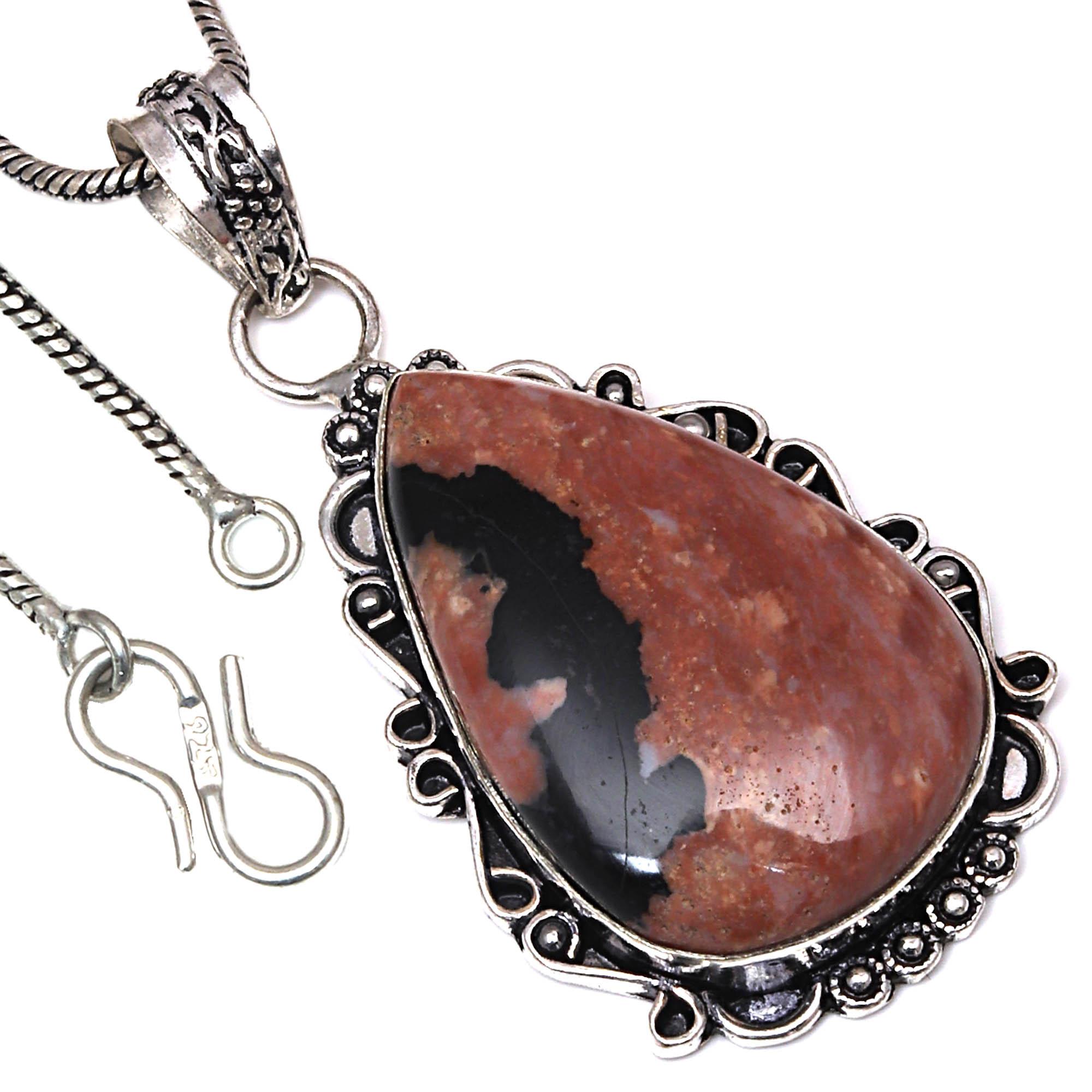 

Подвеска HunnyDendritic Gemstone Handmade Ethnic Silver Jewelry 2.25