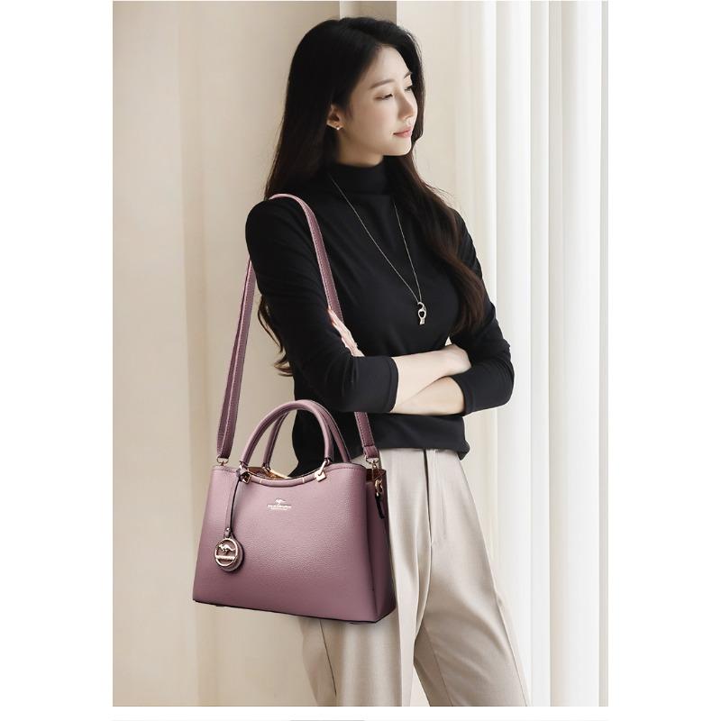 Large Capacity Women's Handbag with Soft PU Leather Material Fashionable Shoulder Bag, Solid Color Crossbody Bag Suitable for Travel and Shopping