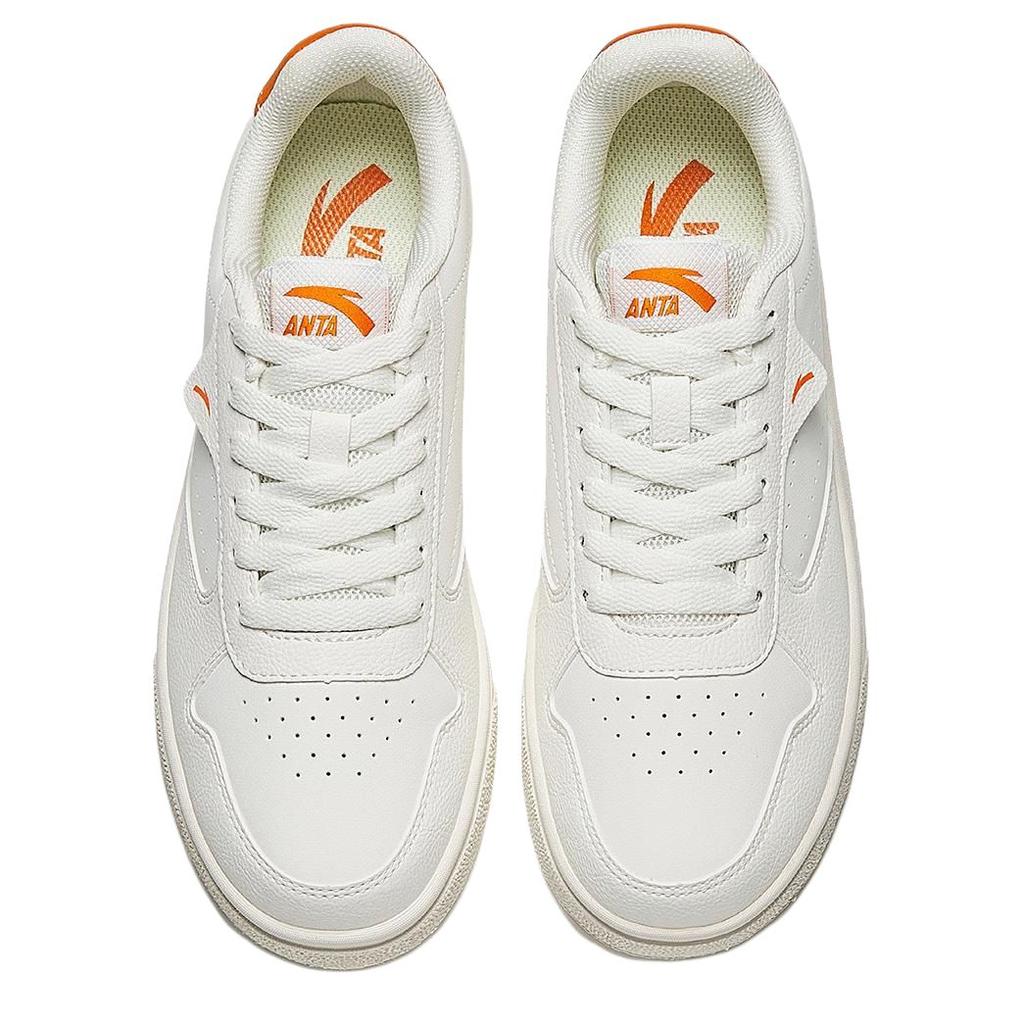 New Anta Non slip Lightweight Low Top Skateboard Shoes Women's White Orange 122438015S-3